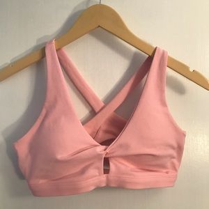 Pink sports bra